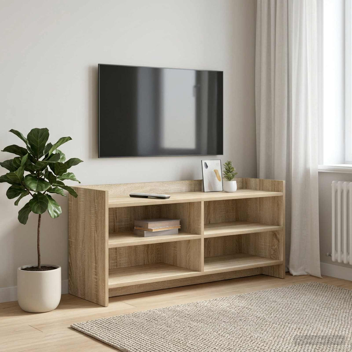 TV-skab 100 x 33 x 47 cm Sonoma-eg Konstrueret træ