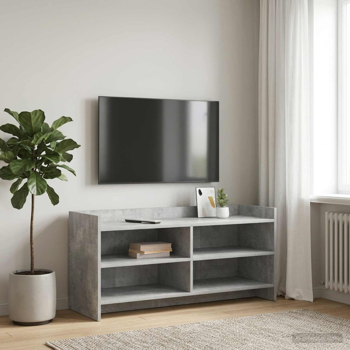 TV-skab 100 x 33 x 47 cm Betongrå Konstrueret træ