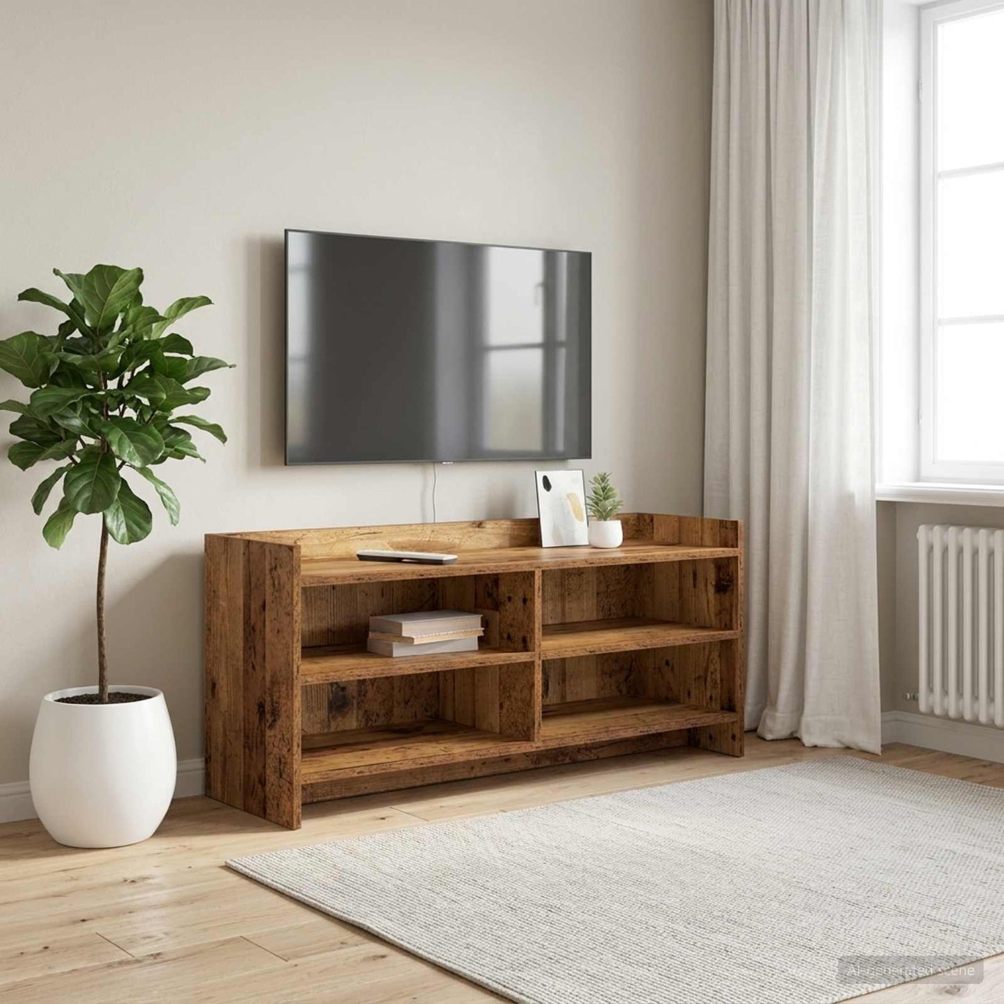 TV-skab 100 x 33 x 47 cm Gammelt træ Konstrueret træ