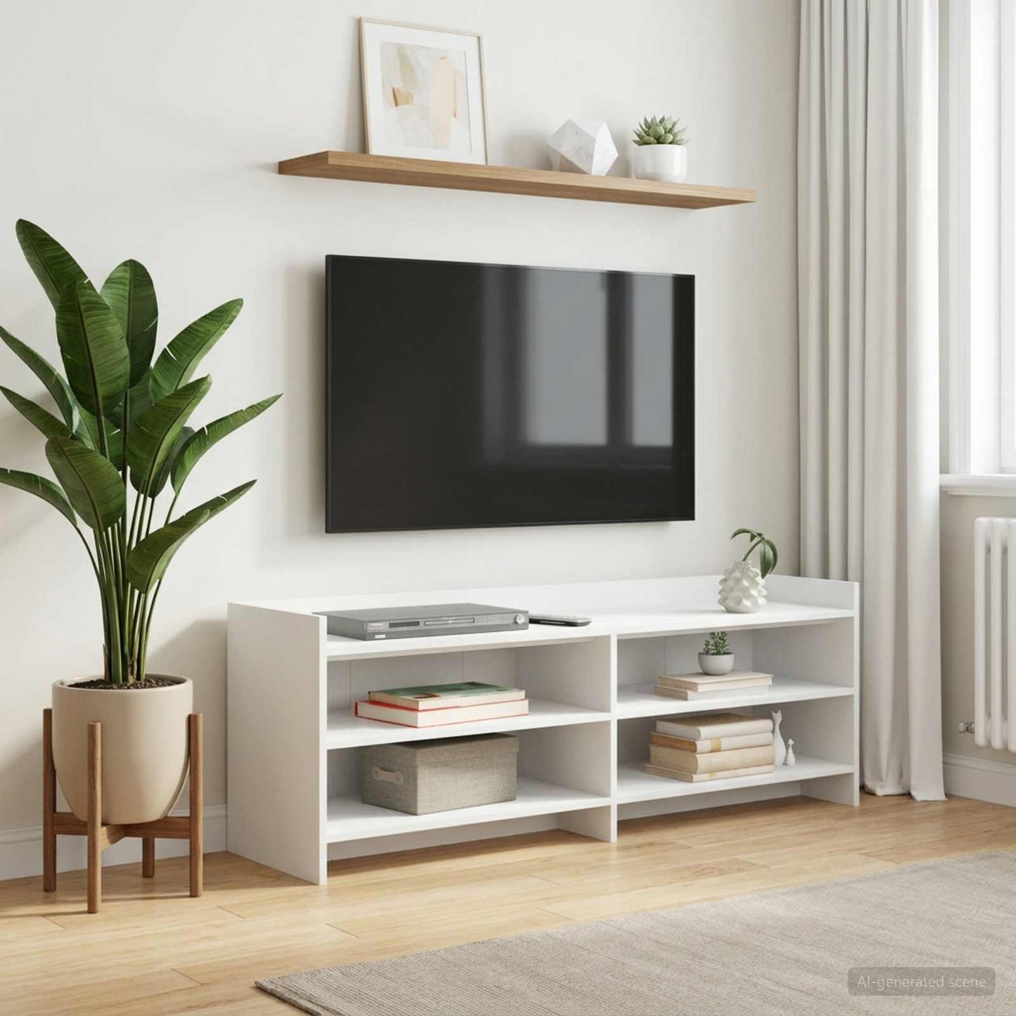 TV-skab 135 x 33 x 47 cm Hvid Konstrueret træ