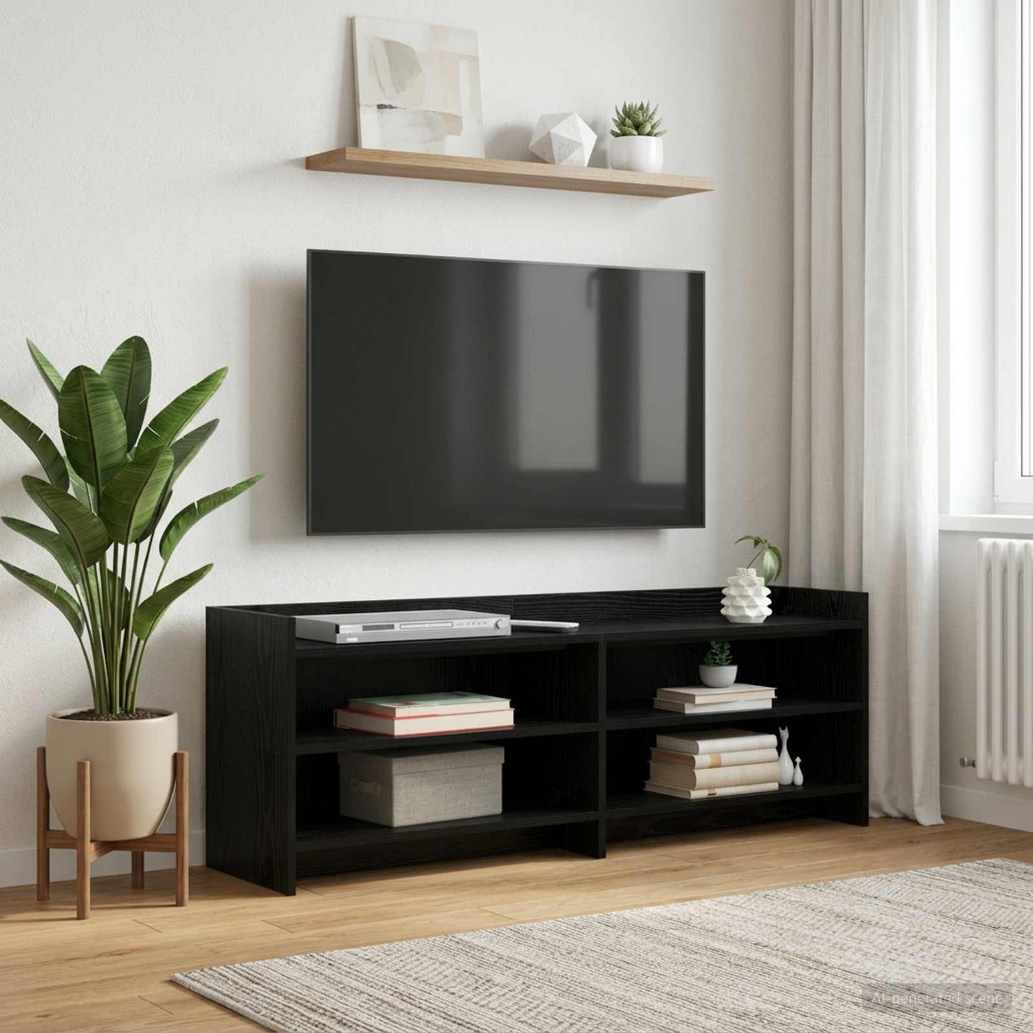 TV-skab 135 x 33 x 47 cm Sort eg Konstrueret træ