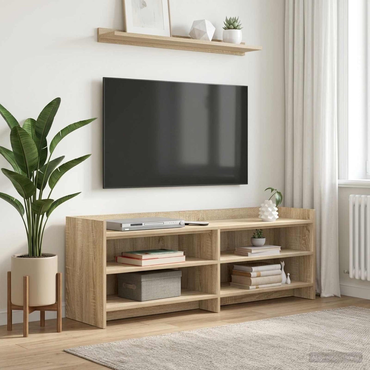 TV-skab 135 x 33 x 47 cm Sonoma-eg Konstrueret træ