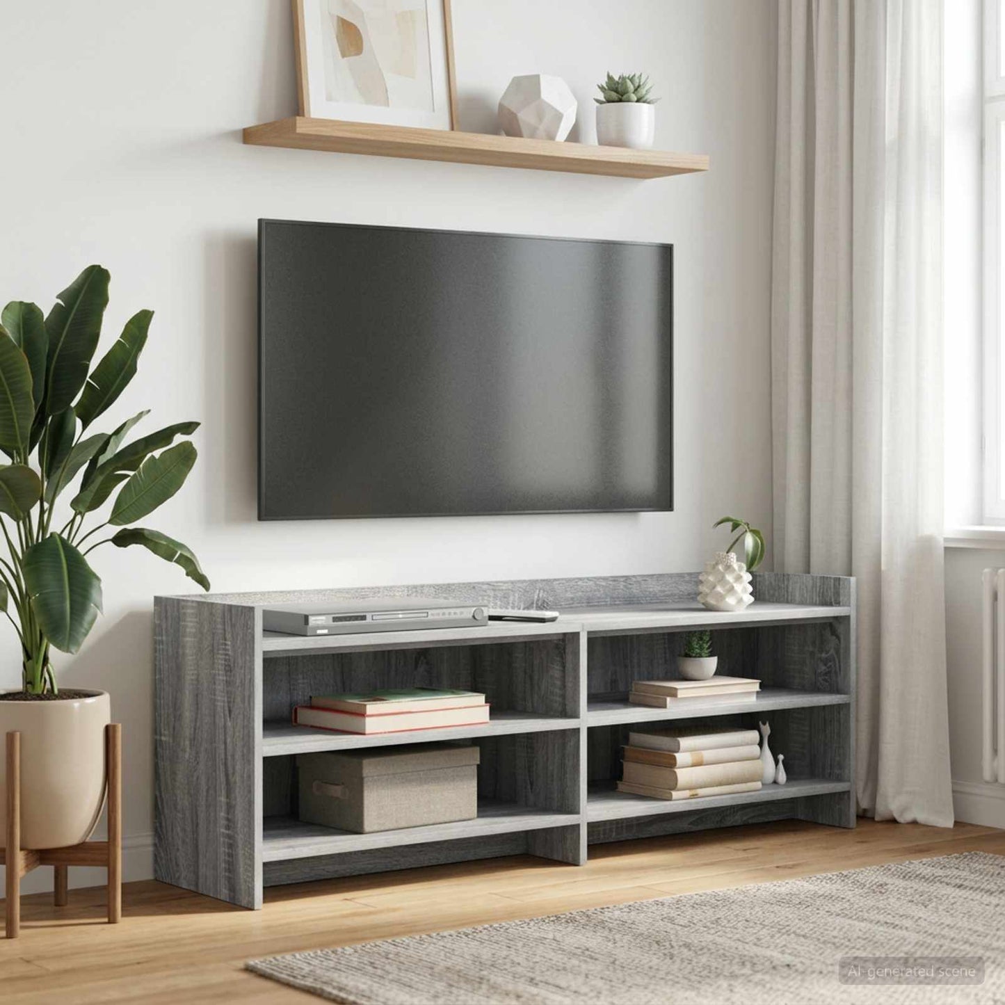 TV-skab 135 x 33 x 47 cm Grå Sonoma Konstrueret træ