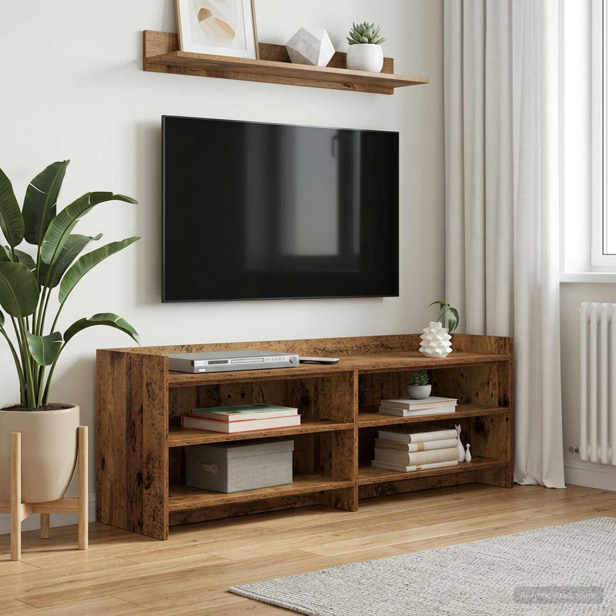 TV-skab 135 x 33 x 47 cm Gammelt træ Konstrueret træ