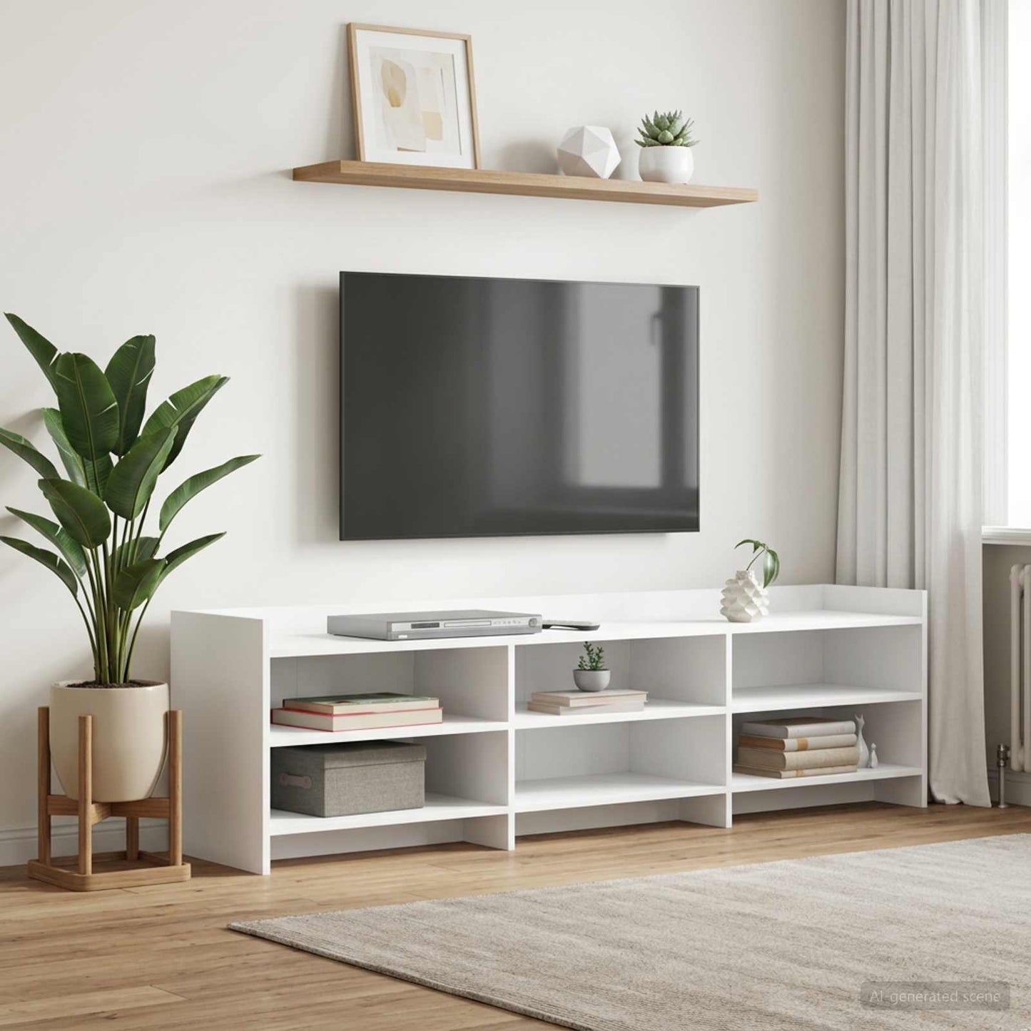 TV-skab 168 x 33 x 47 cm Hvid Konstrueret træ