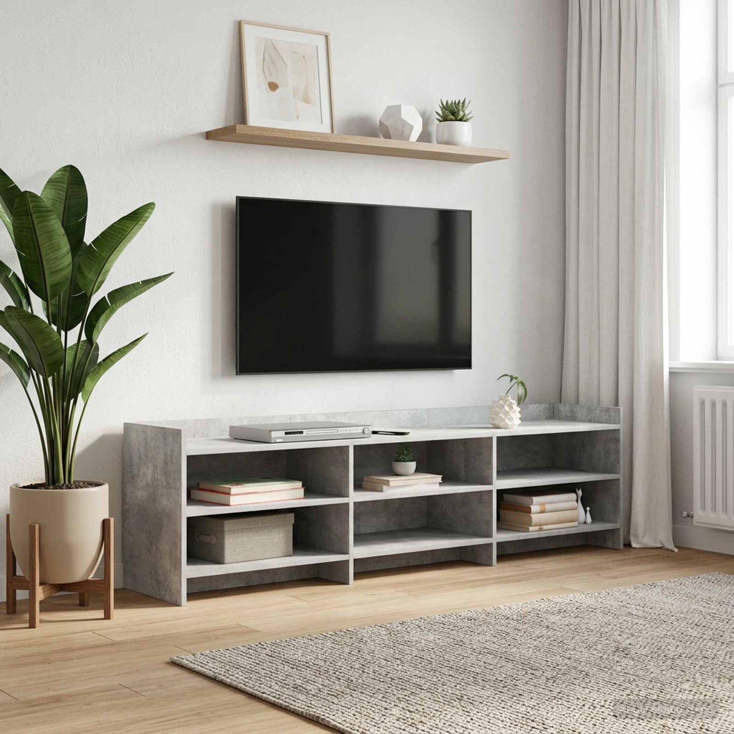TV-skab 168 x 33 x 47 cm Betongrå Konstrueret træ