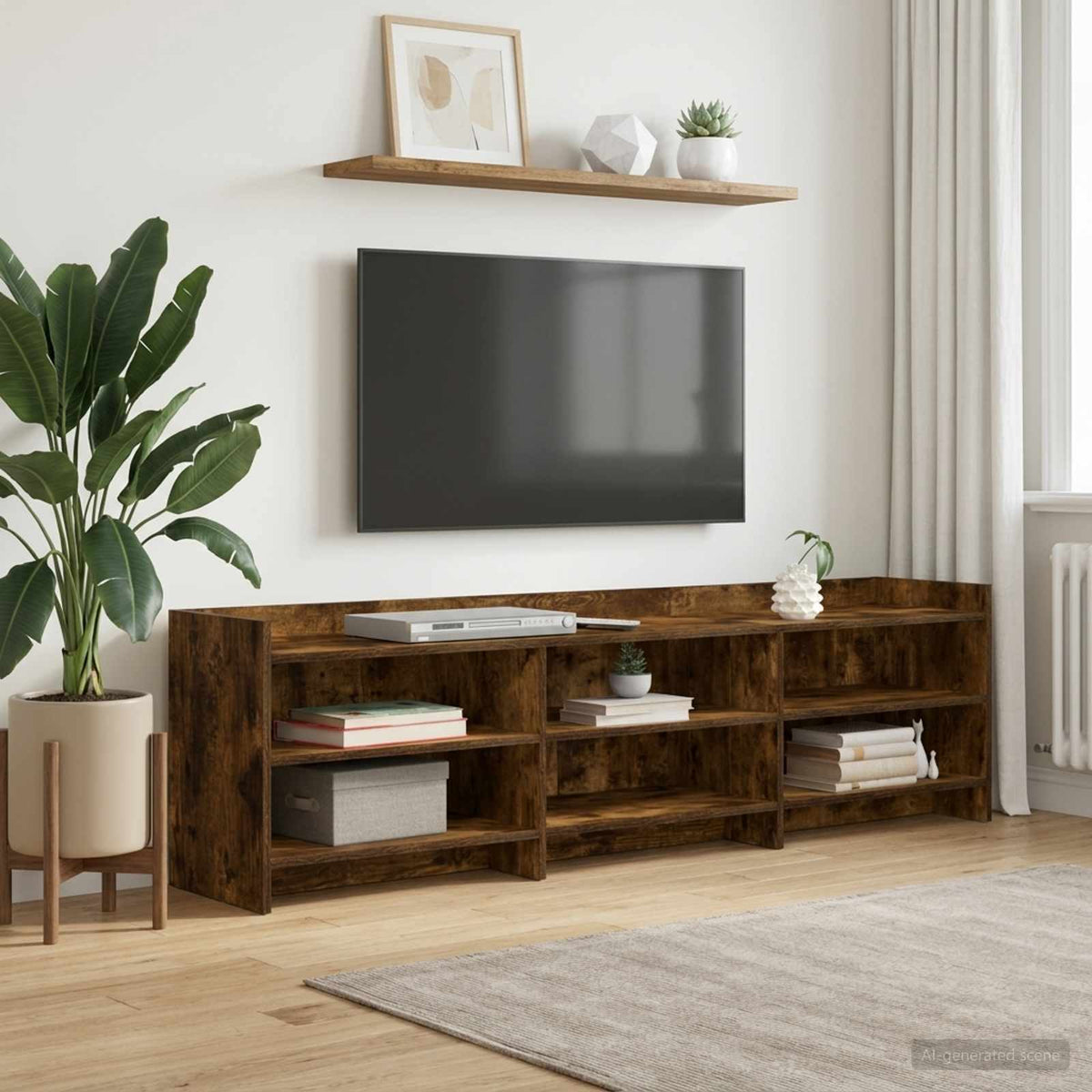 TV-skab 168 x 33 x 47 cm Røget eg Konstrueret træ