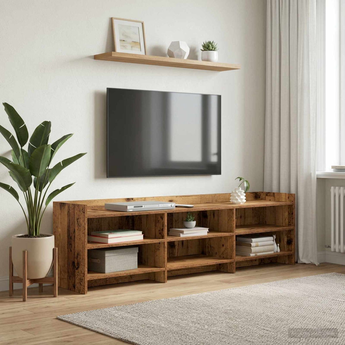 TV-skab 168 x 33 x 47 cm Gammelt træ Konstrueret træ