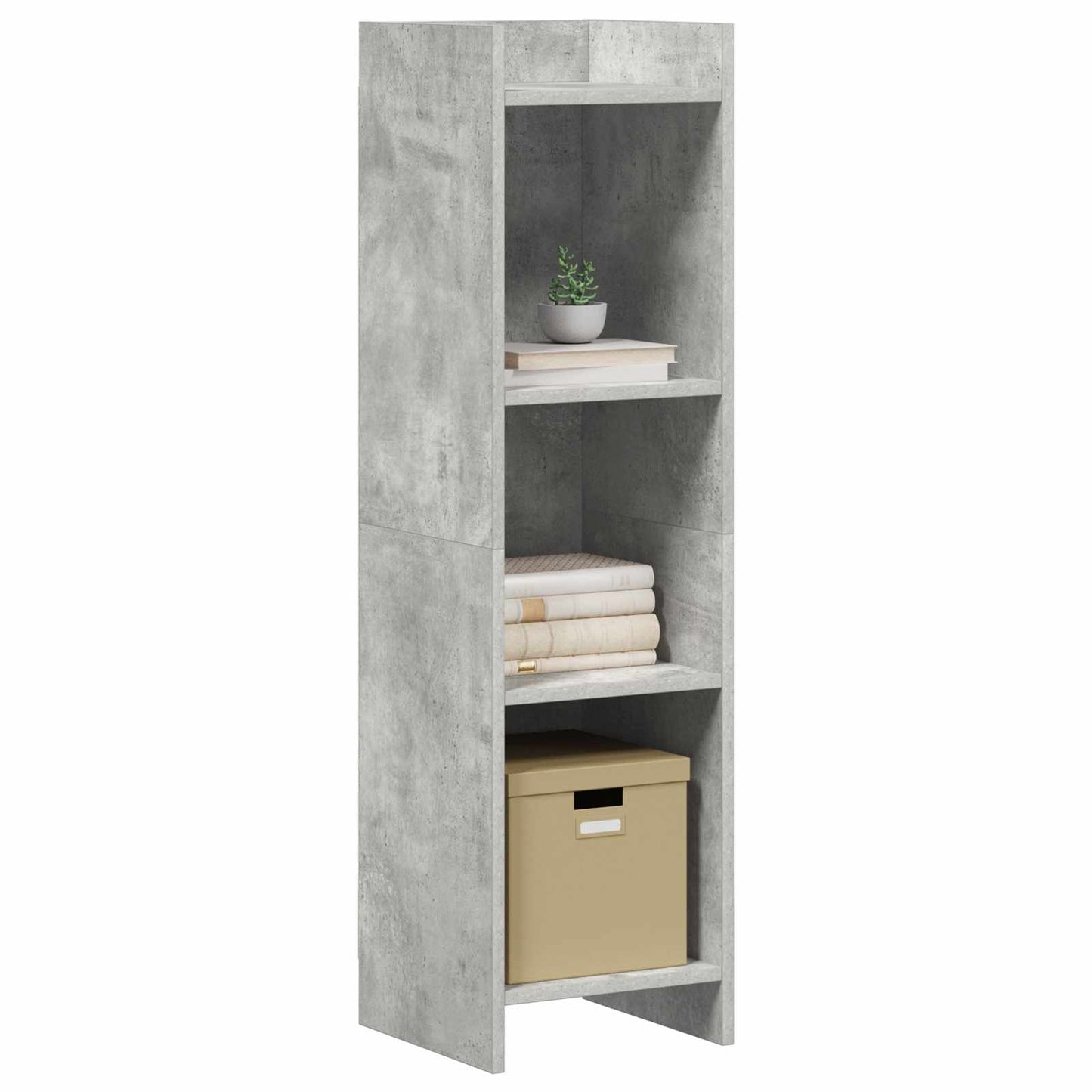 Bogreol Beton Grå 30 x 30 x 111 cm Konstrueret træ