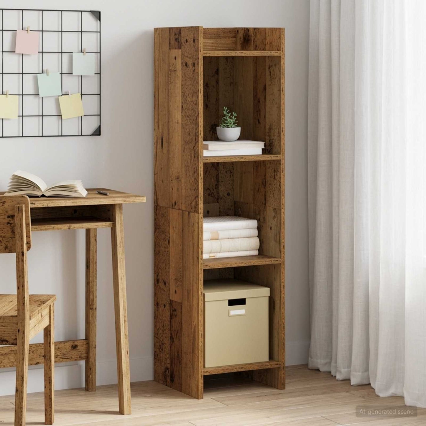 Bogreol Gammelt træ 30 x 30 x 111 cm Konstrueret træ