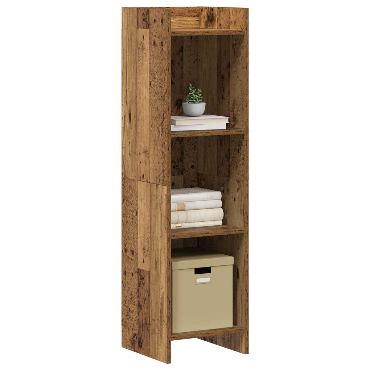 Bogreol Gammelt træ 30 x 30 x 111 cm Konstrueret træ