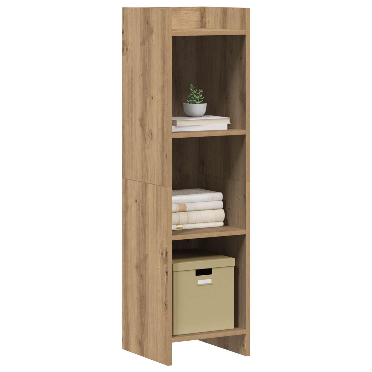 Bogreol 3 niveauer 30 x 30 x 111 cm Konstrueret træ Artisan-eg