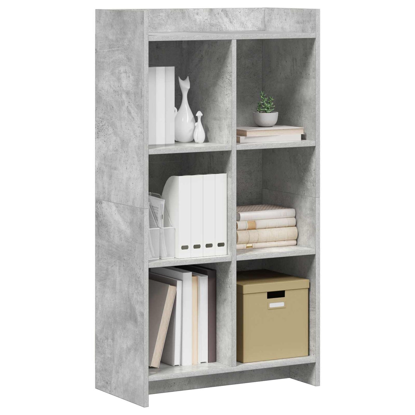 Bogreol Beton Grå 59 x 30 x 111 cm Konstrueret træ