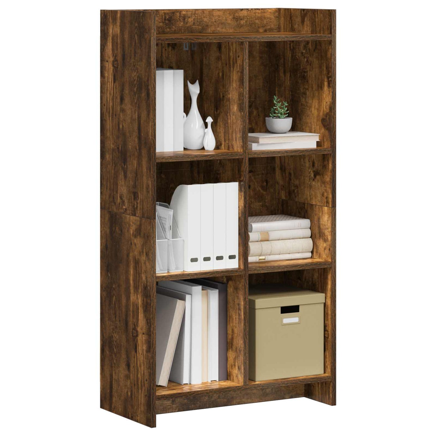Bogreol Røget eg 59 x 30 x 111 cm Konstrueret træ