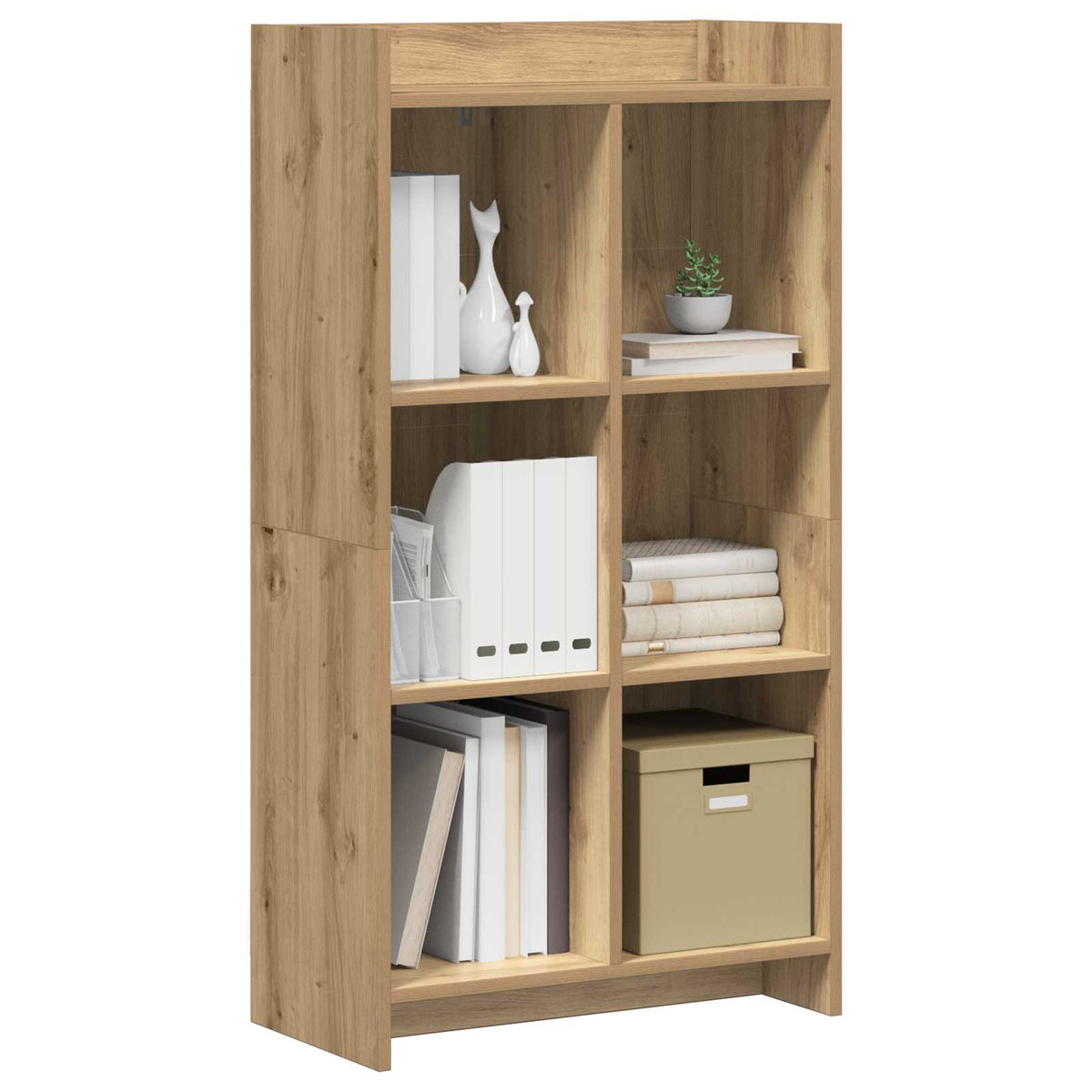 Bogreol 6 niveauer 59 x 30 x 111 cm Konstrueret træ Artisan-eg