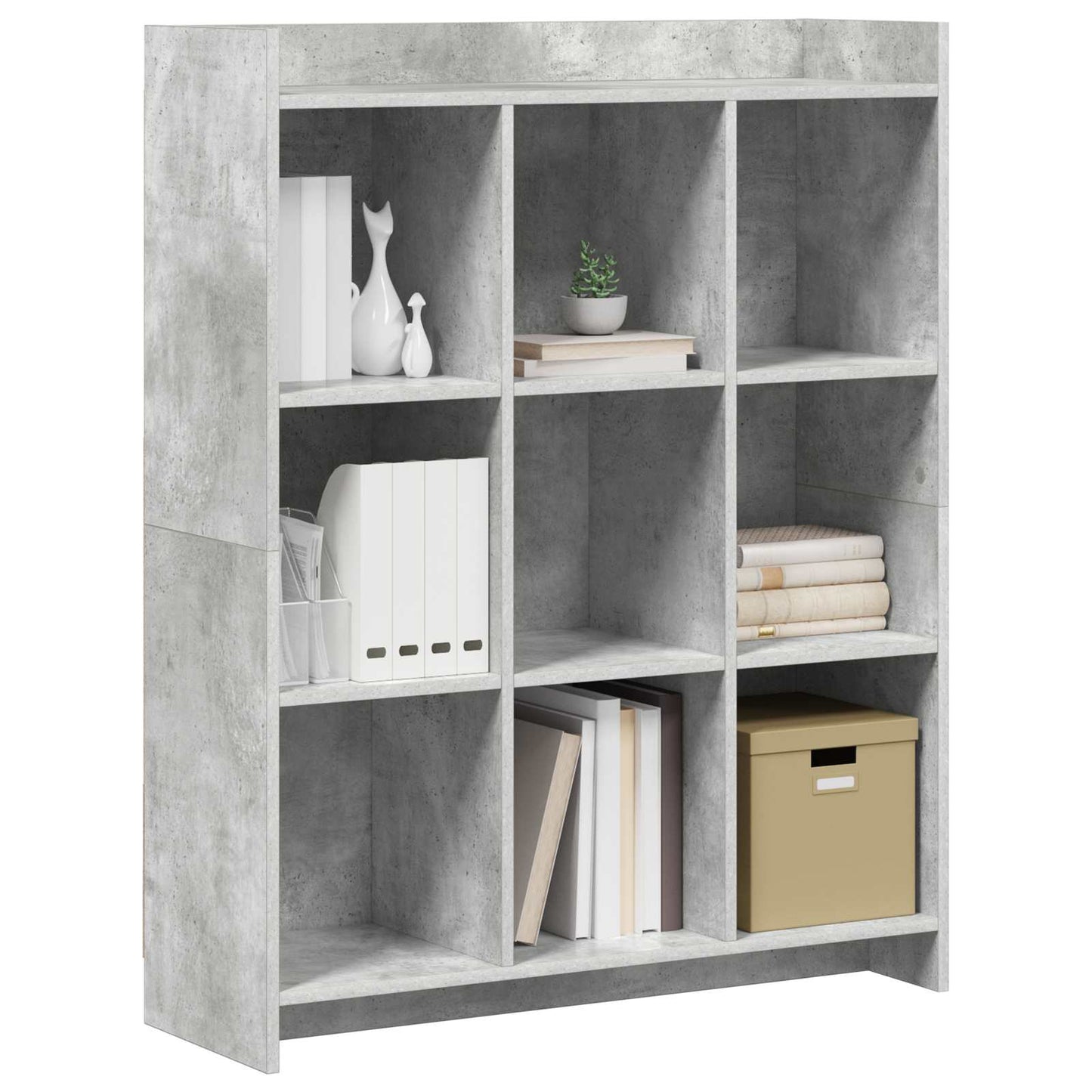 Bogreol Beton Grå 87,5 x 30 x 111 cm Konstrueret træ