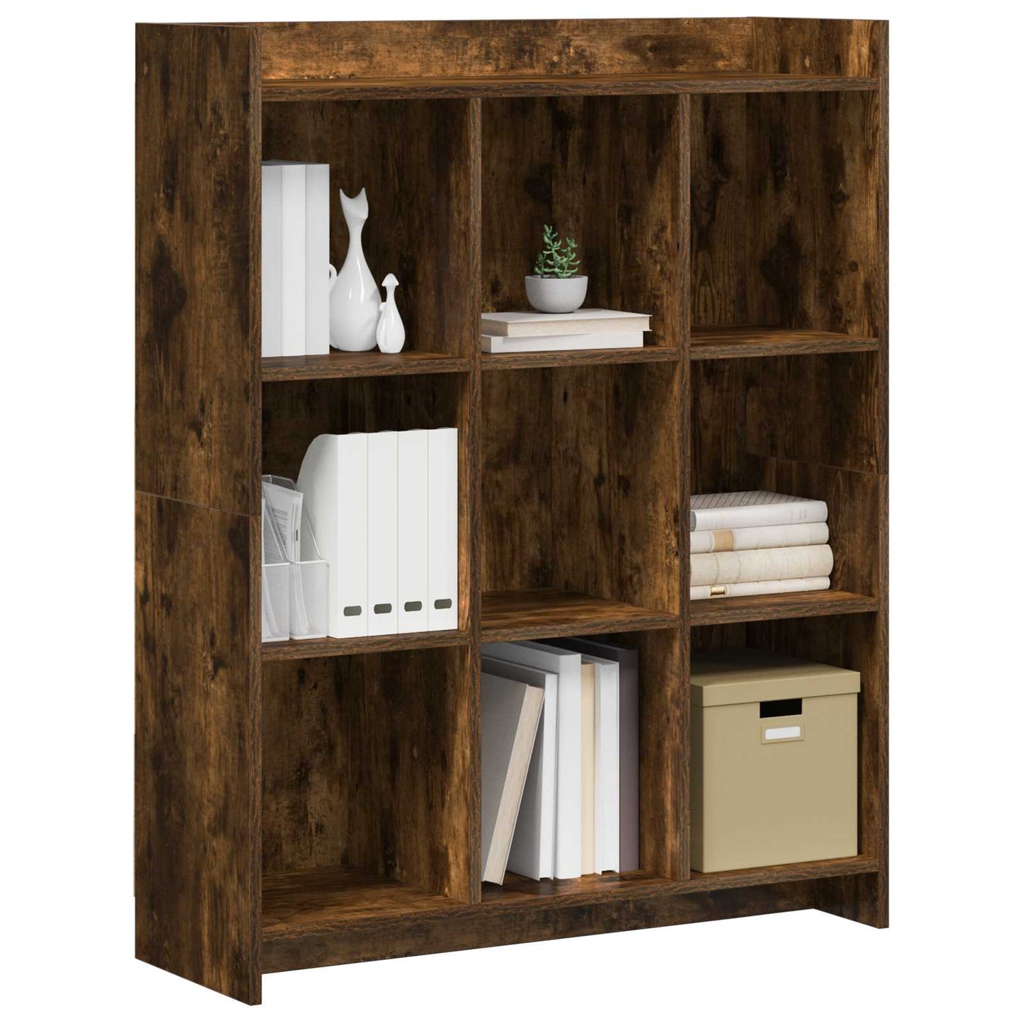 Bogreol Røget eg 87,5 x 30 x 111 cm Konstrueret træ