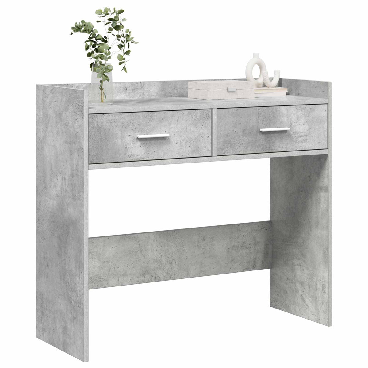 Konsolbord Betongrå 90 x 35 x 80 cm Konstrueret træ