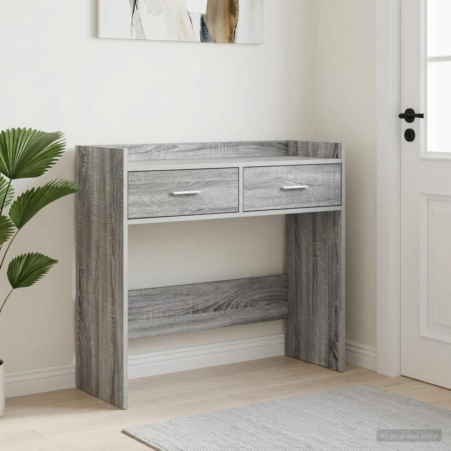 Konsolbord Grå Sonoma 90 x 35 x 80 cm Konstrueret træ