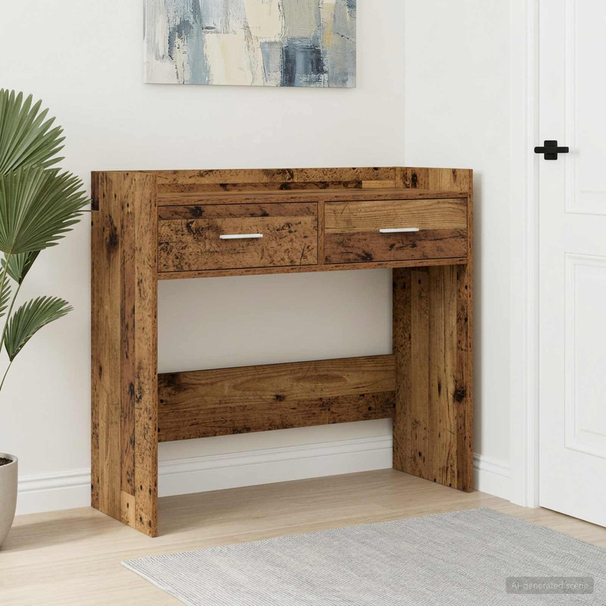 Konsolbord Gammelt træ 90 x 35 x 80 cm Konstrueret træ