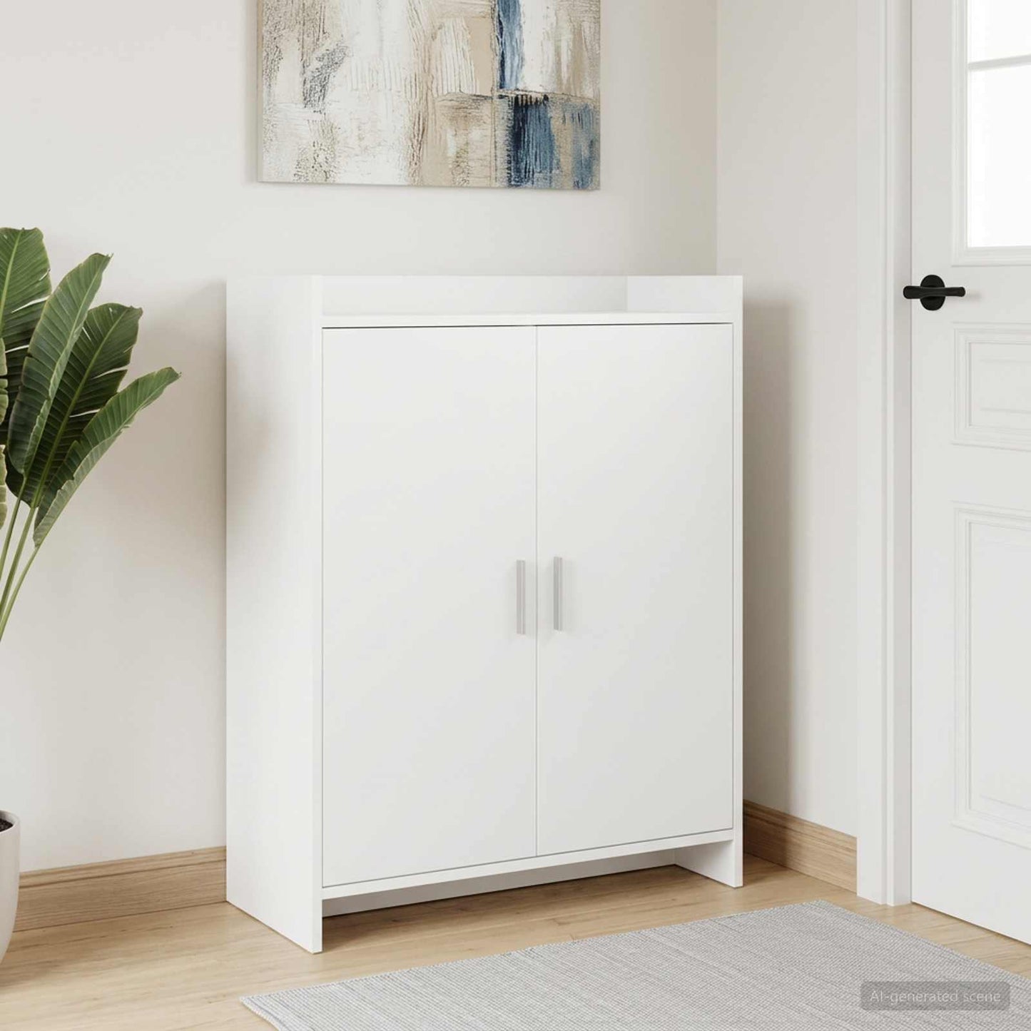 Sko skab med opbevaring Hvid 73,5 x 36 x 92 cm Konstrueret træ