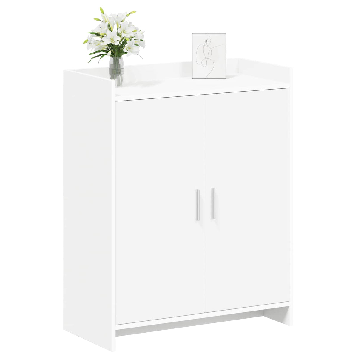 Sko skab med opbevaring Hvid 73,5 x 36 x 92 cm Konstrueret træ