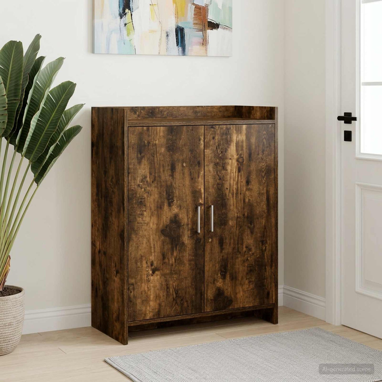 Sko skab med dør Røget eg 73,5 x 36 x 92 cm Konstrueret træ
