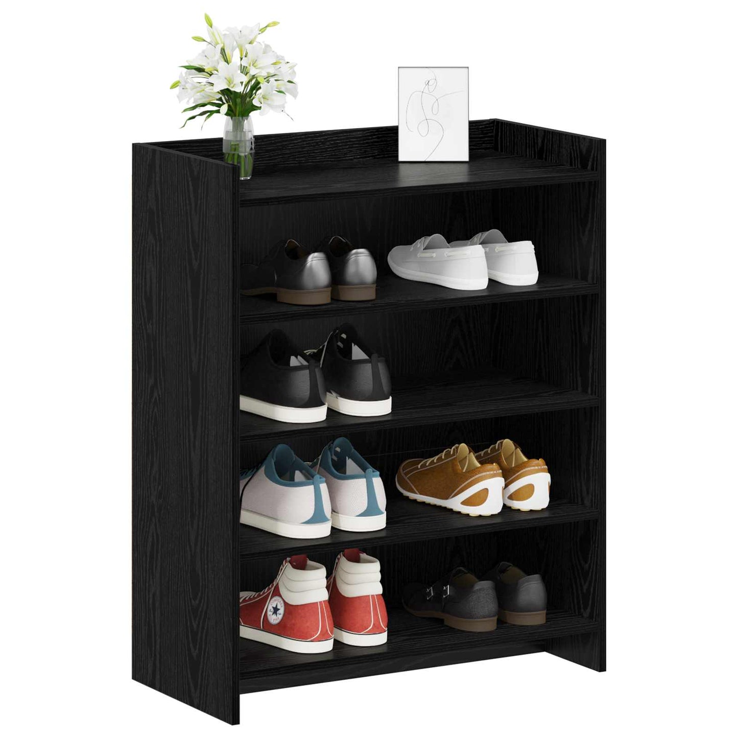 Sko skab Sort eg 73,5 x 36 x 92 cm Konstrueret træ
