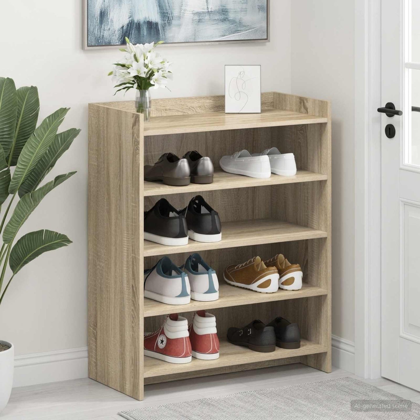 Sko skab Sonoma-eg 73,5 x 36 x 92 cm Konstrueret træ