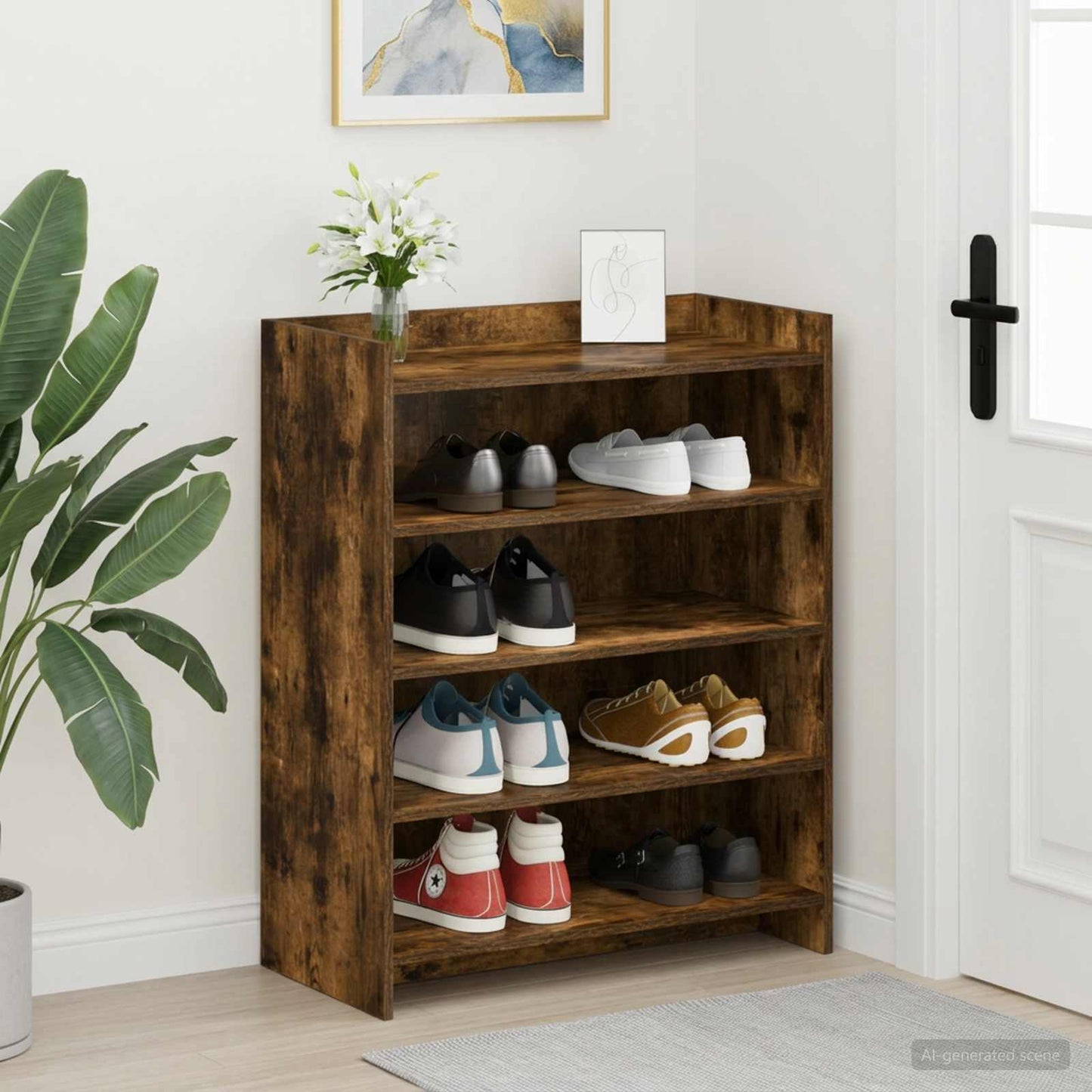 Sko skab Røget eg 73,5 x 36 x 92 cm Konstrueret træ
