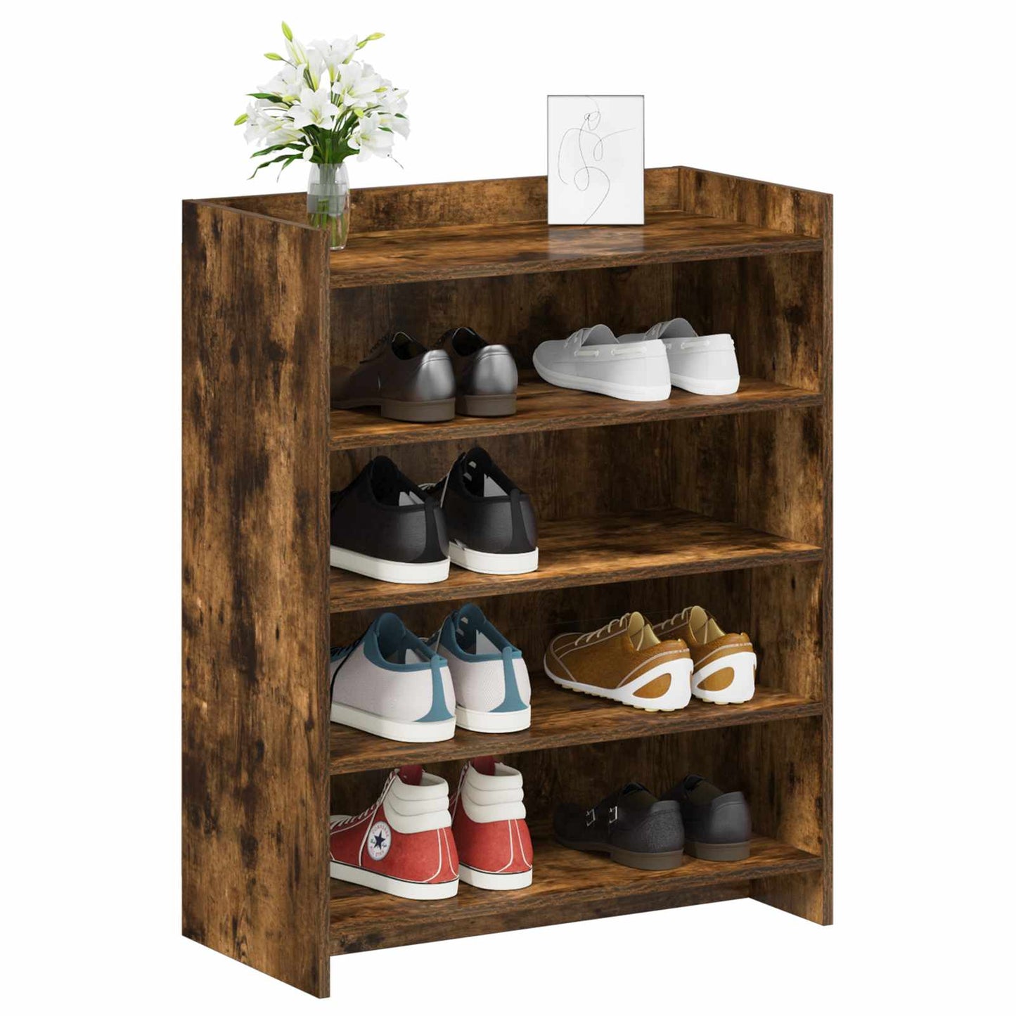 Sko skab Røget eg 73,5 x 36 x 92 cm Konstrueret træ