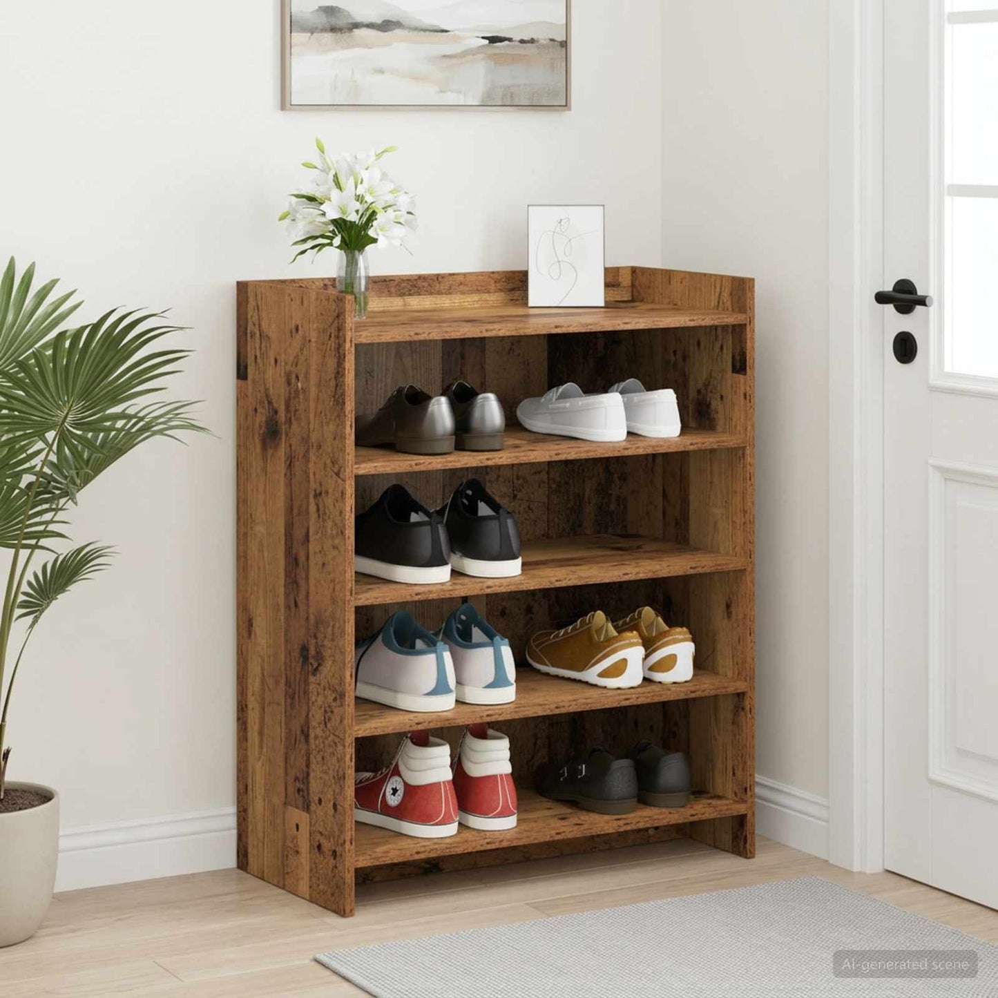 Sko skab Gammelt træ 73,5 x 36 x 92 cm Konstrueret træ