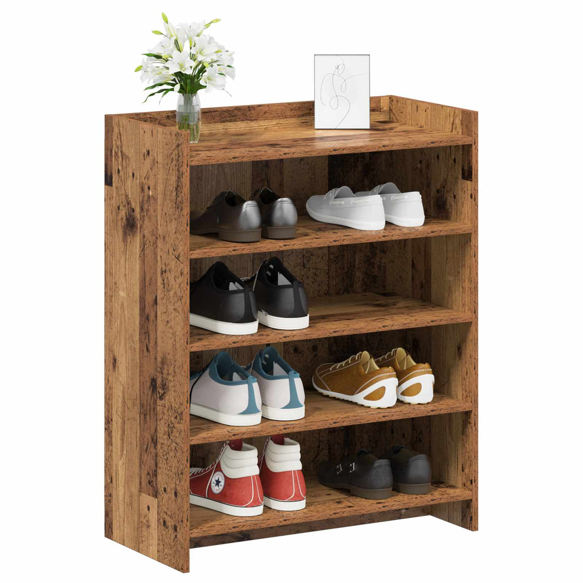 Sko skab Gammelt træ 73,5 x 36 x 92 cm Konstrueret træ