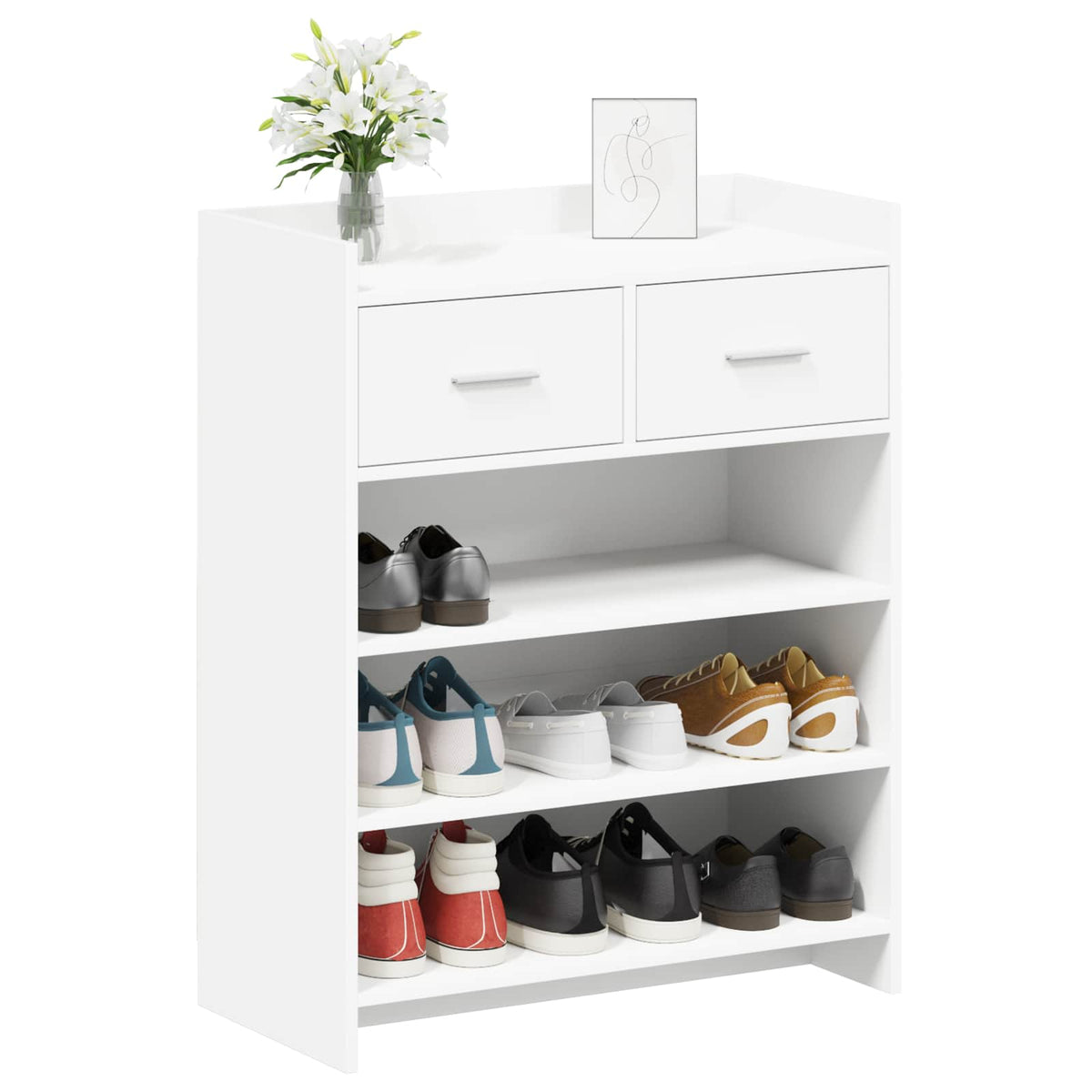 Sko skab 73,5 x 36 x 92 cm Konstrueret træ Hvid