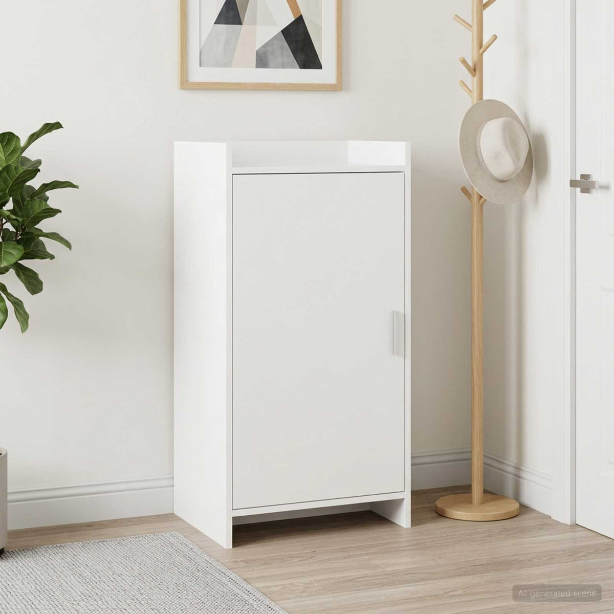 Sko skab med opbevaring Hvid 48 x 36 x 92 cm Konstrueret træ