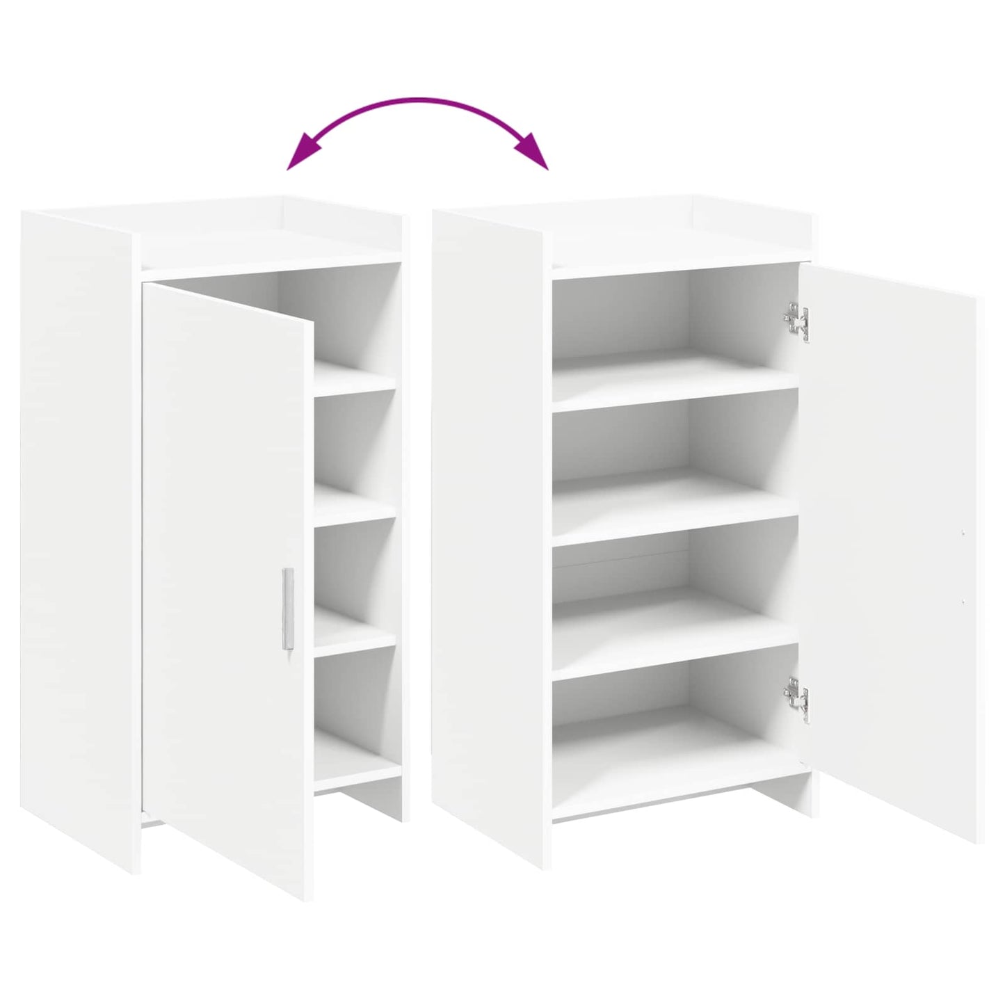 Sko skab med opbevaring Hvid 48 x 36 x 92 cm Konstrueret træ