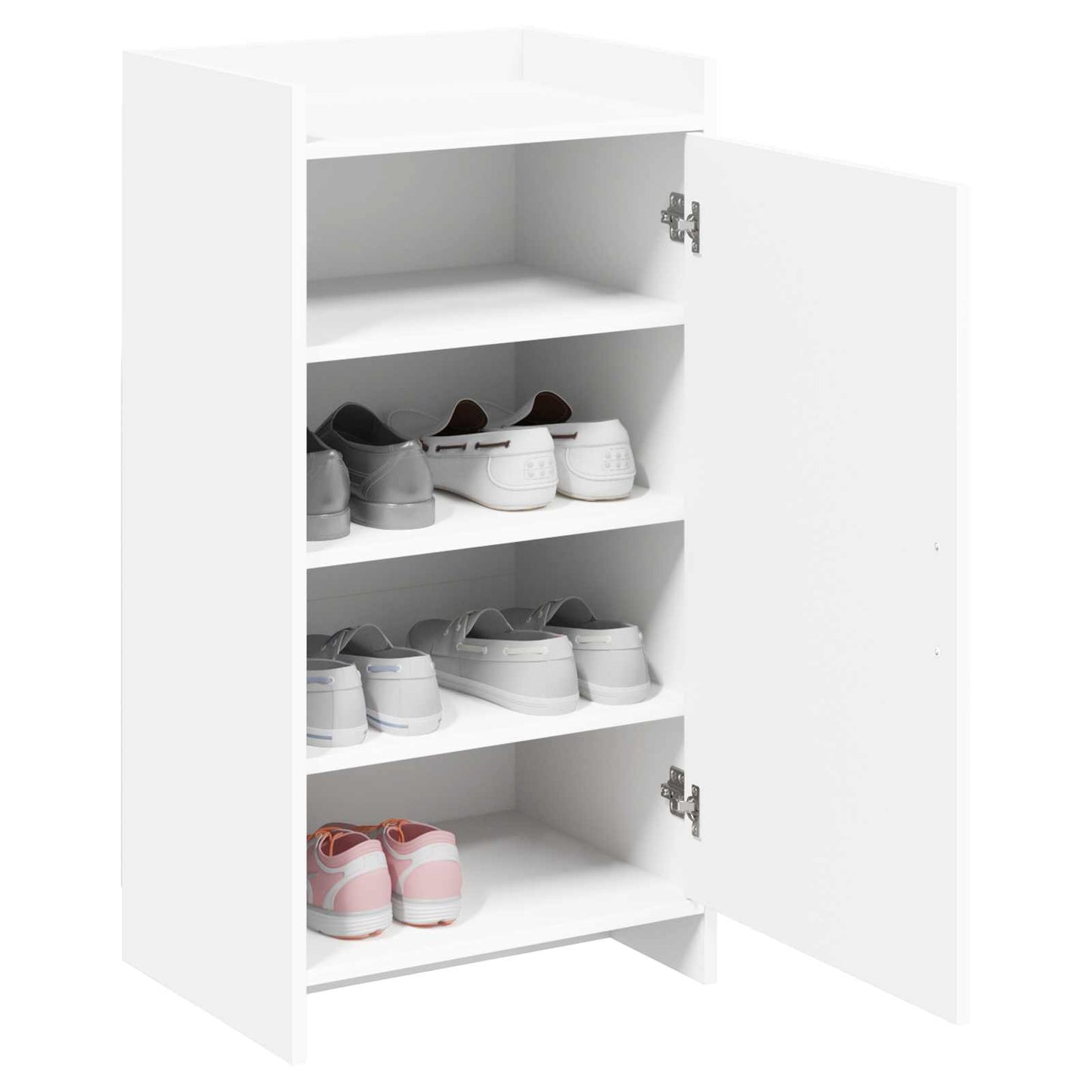 Sko skab med opbevaring Hvid 48 x 36 x 92 cm Konstrueret træ