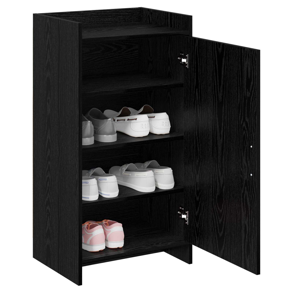 Sko skab med opbevaring Sort eg 48 x 36 x 92 cm Konstrueret træ