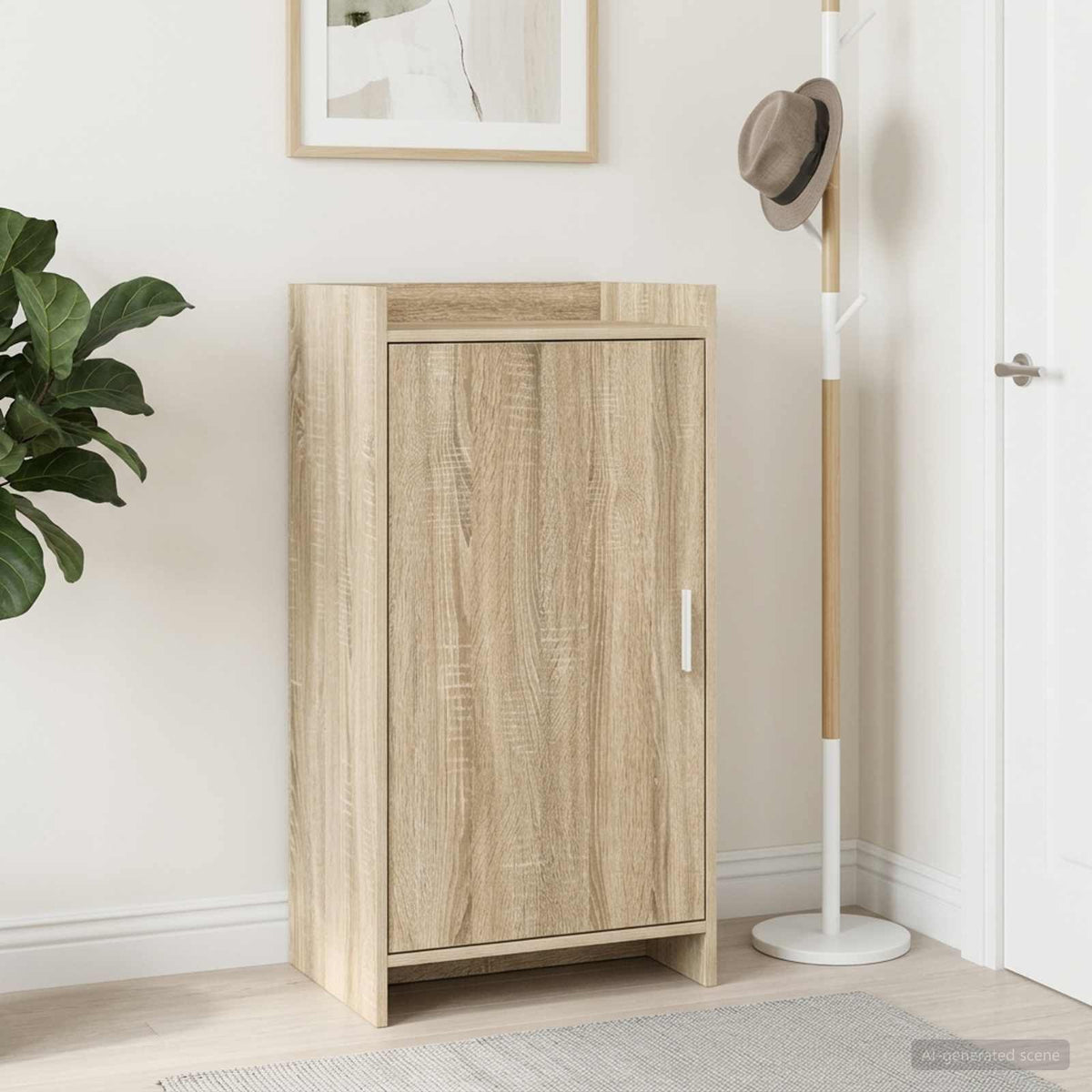 Sko skab med dør Sonoma-eg 48 x 36 x 92 cm Konstrueret træ
