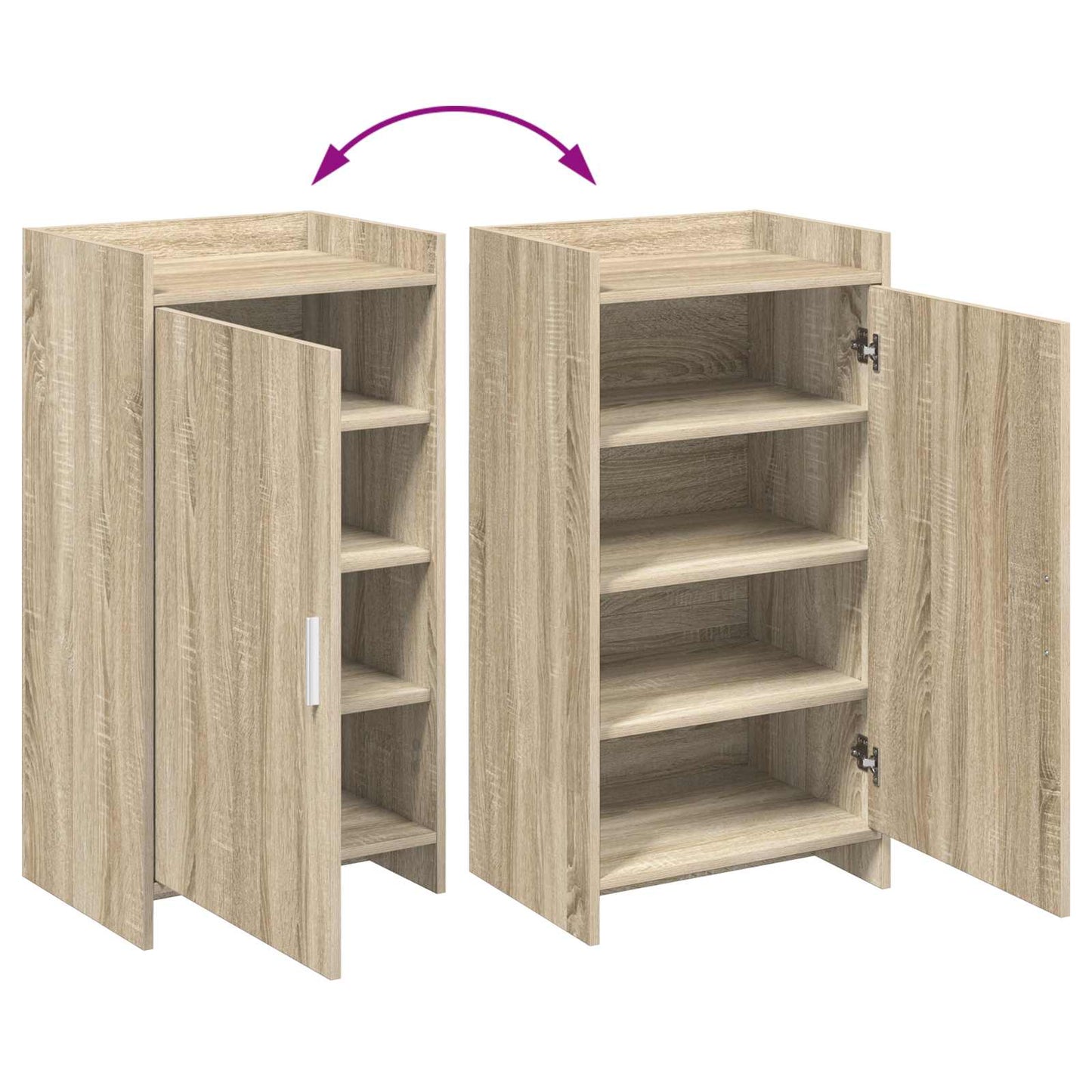 Sko skab med dør Sonoma-eg 48 x 36 x 92 cm Konstrueret træ