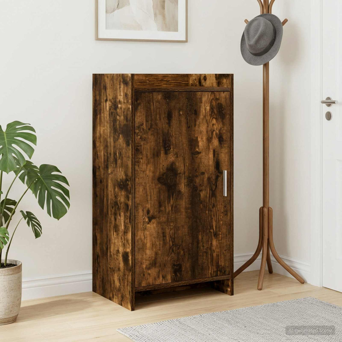 Sko skab med dør Røget eg 48 x 36 x 92 cm Konstrueret træ