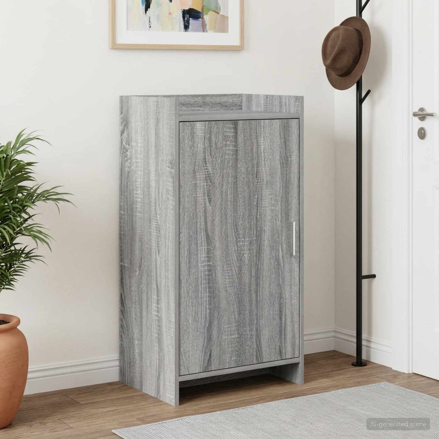 Sko skab med dør Grå Sonoma 48 x 36 x 92 cm Konstrueret træ