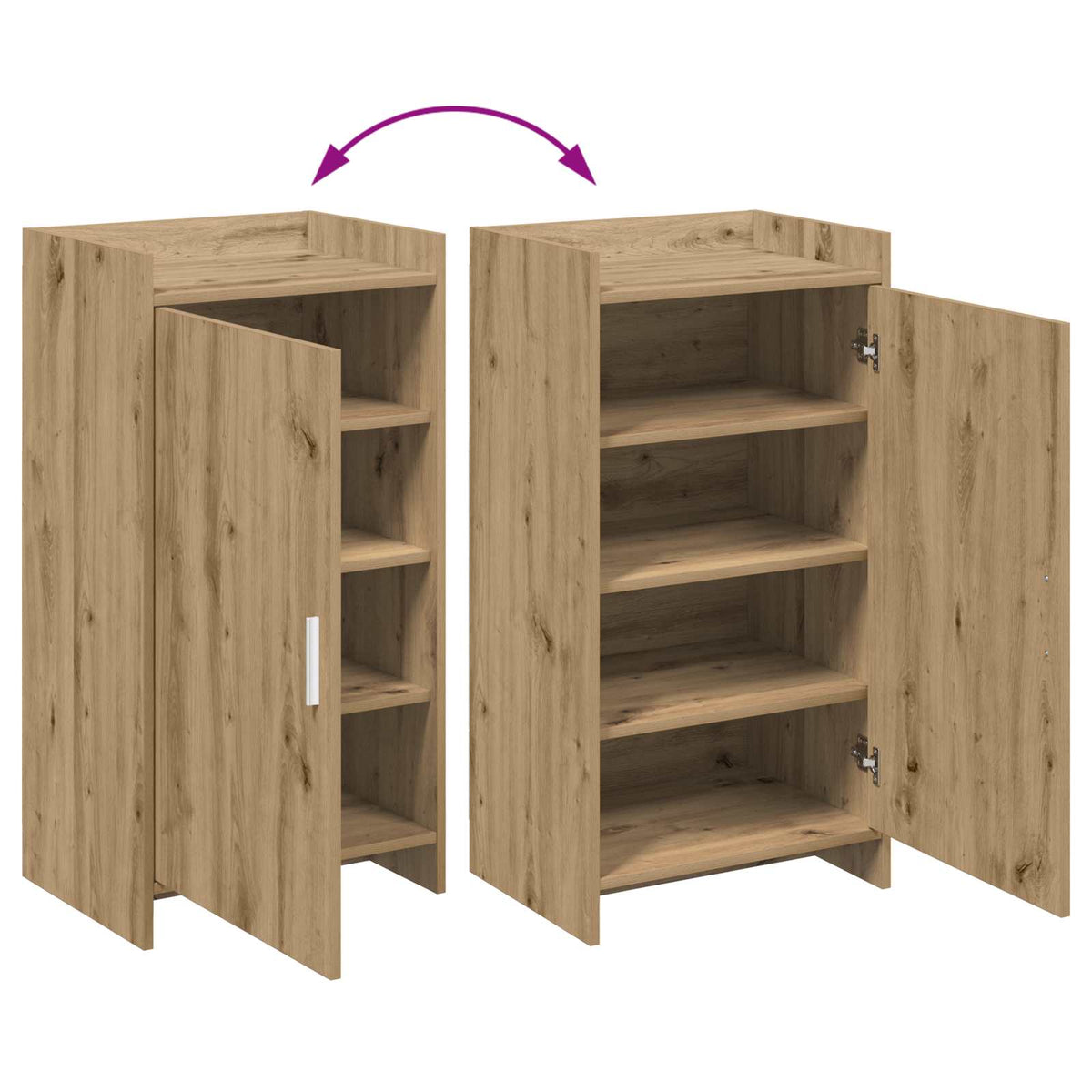 Sko skab 48 x 36 x 92 cm Konstrueret træ Artisan-eg