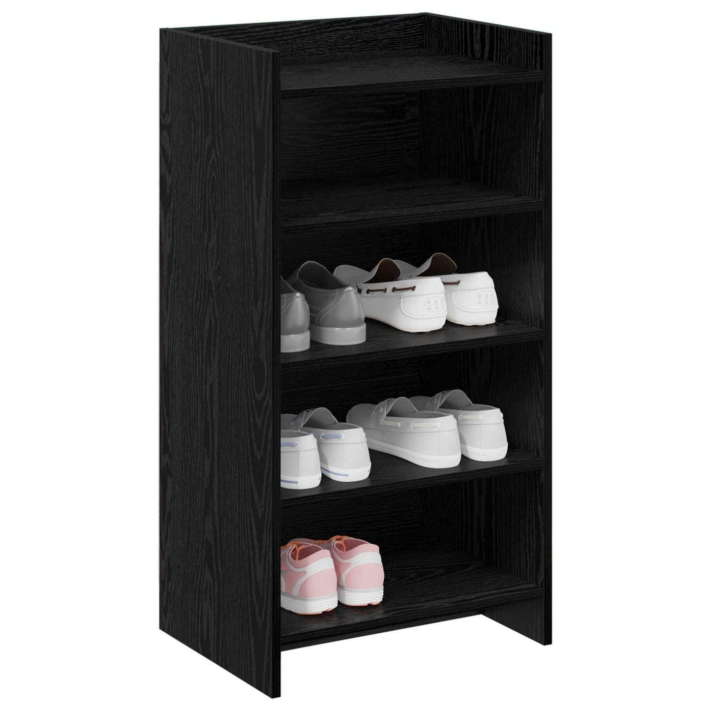 Sko skab med opbevaring Sort eg 48 x 36 x 92 cm Konstrueret træ