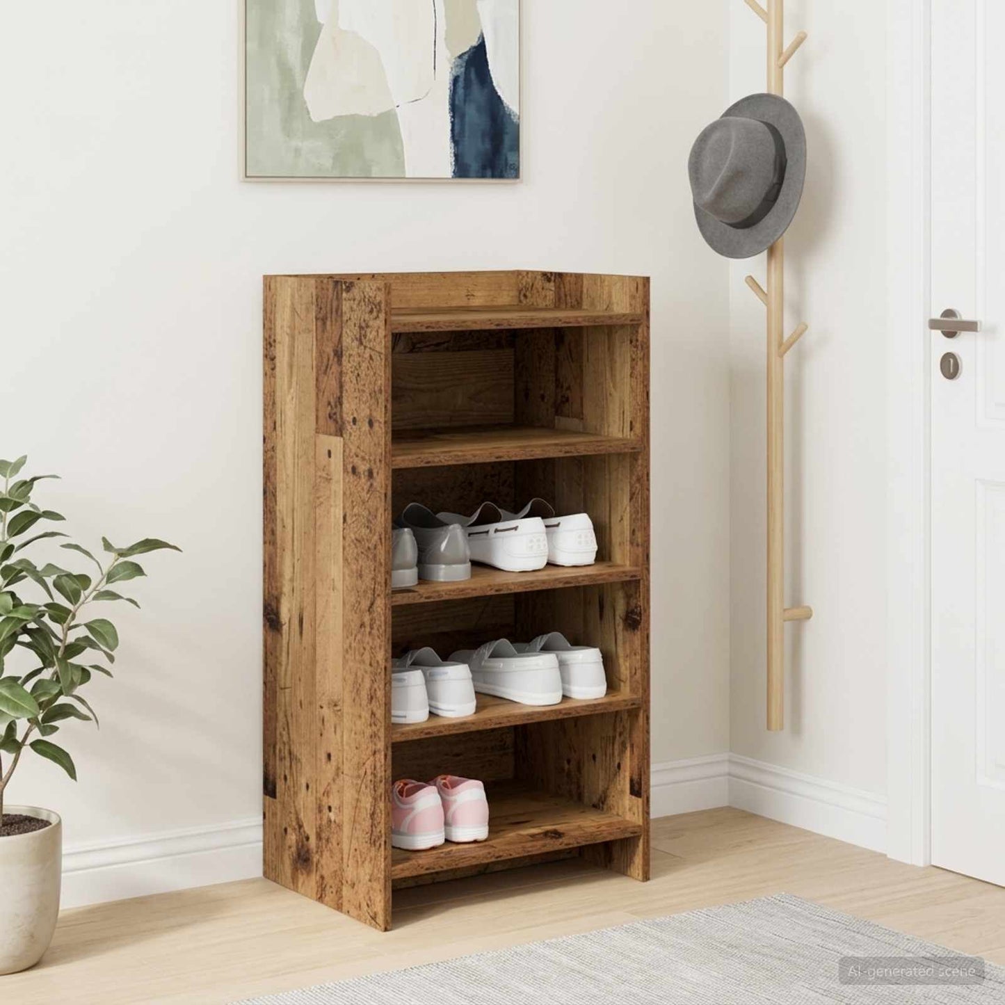 Sko skab Gammelt træ 48 x 36 x 92 cm Konstrueret træ