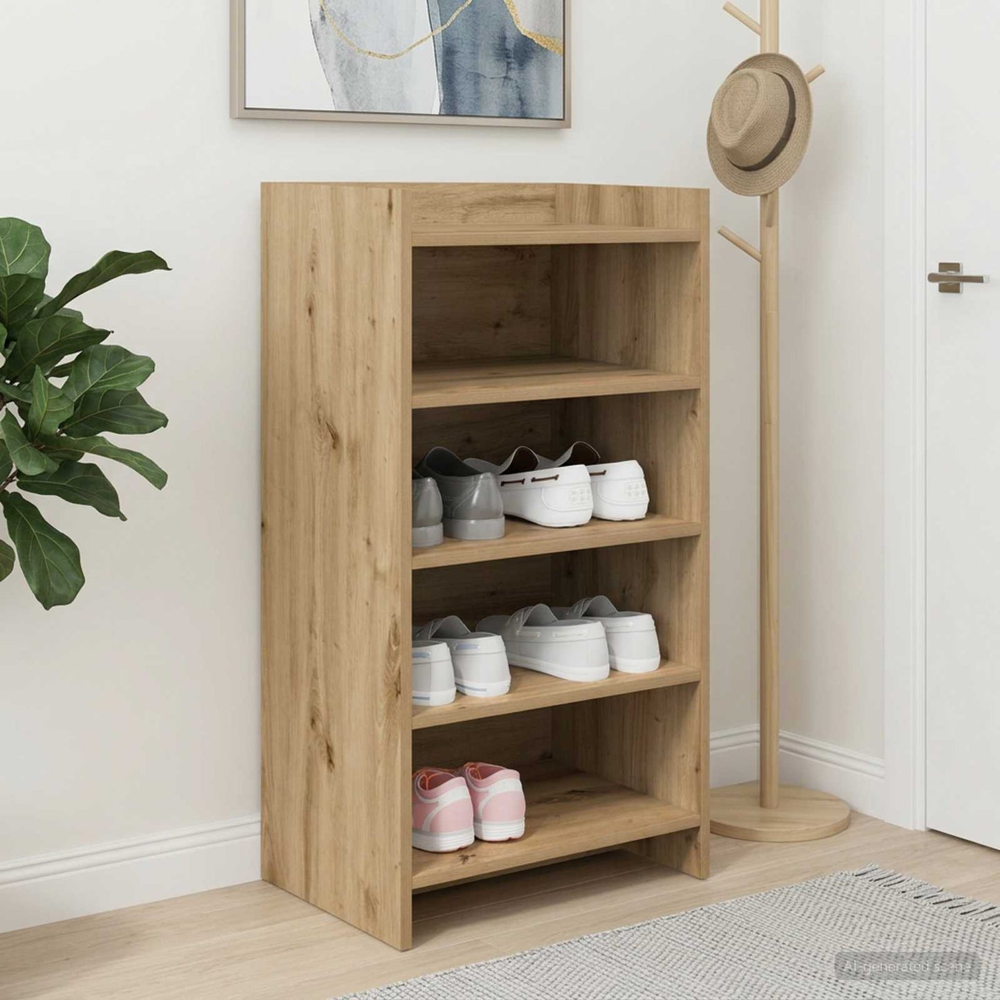 Sko skab 48 x 36 x 92 cm Konstrueret træ Artisan-eg