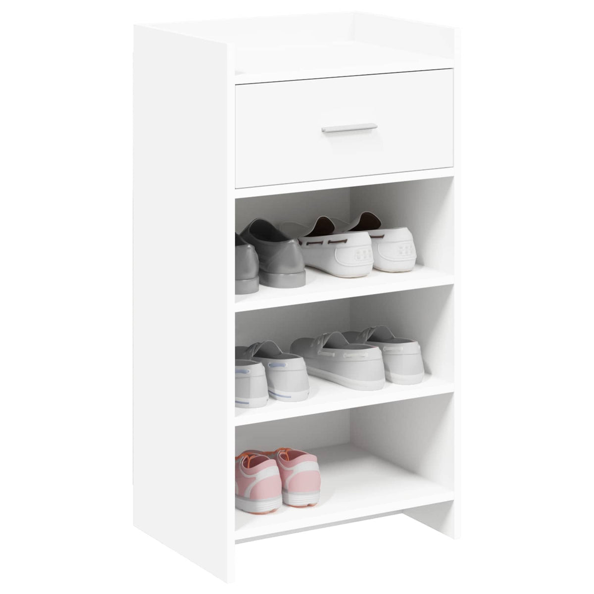 Sko skab med skuffe Hvid 48 x 36 x 92 cm Konstrueret træ
