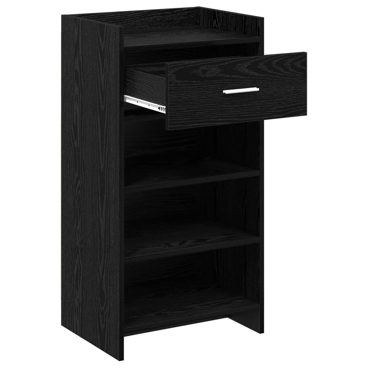 Sko skab med skuffe Sort eg 48 x 36 x 92 cm Konstrueret træ