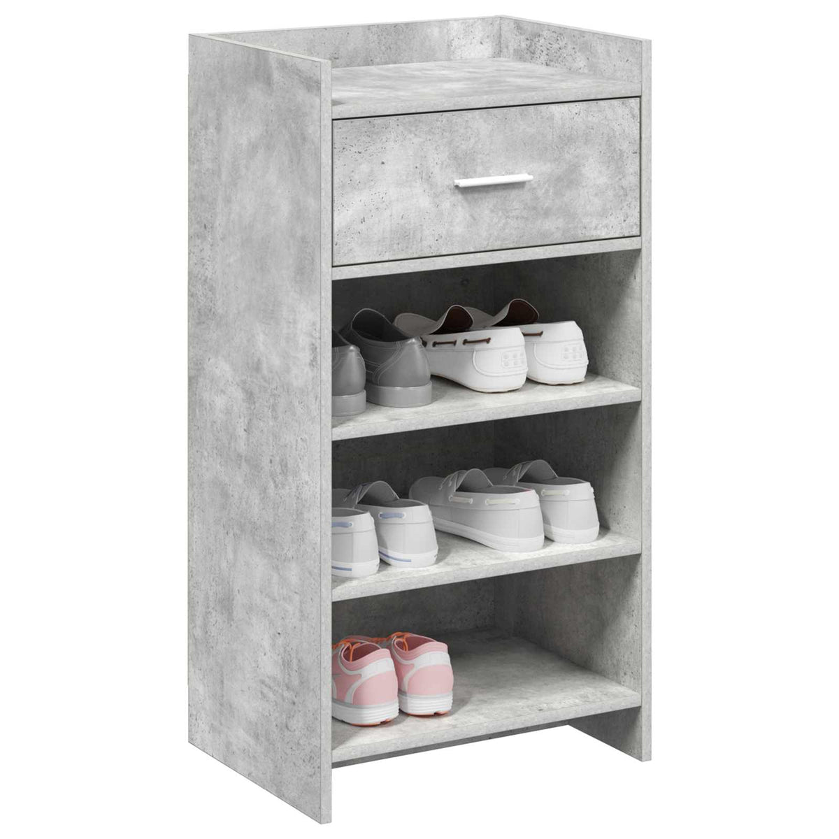 Sko skab med skuffe Betongrå 48 x 36 x 92 cm Konstrueret træ