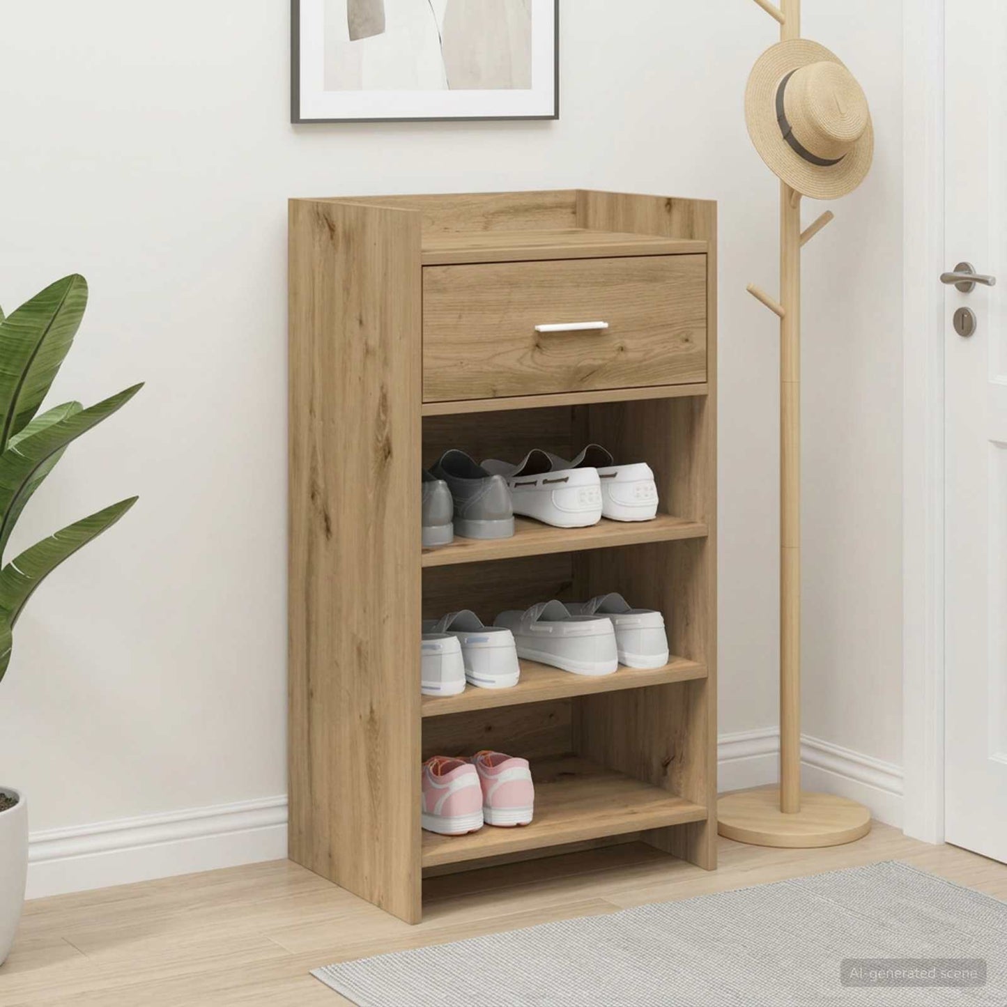 Sko skab 48 x 36 x 92 cm Konstrueret træ Artisan-eg